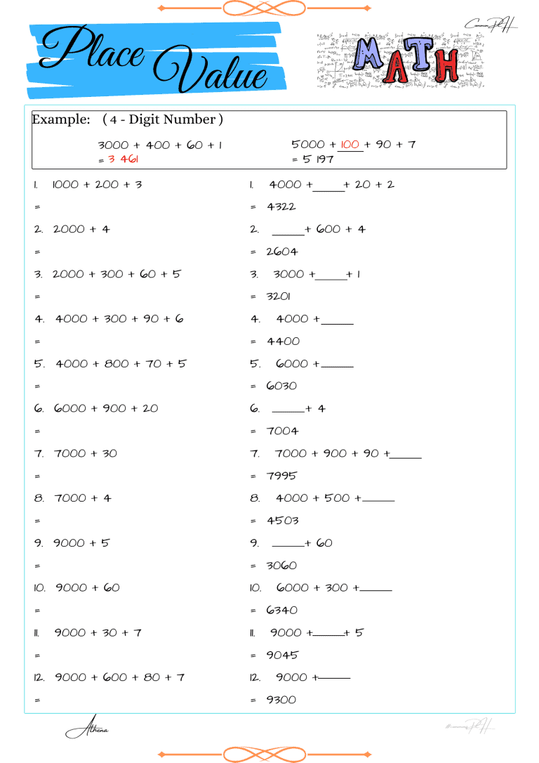 Grade 3 Math Activity | 4 and 5 -Digit Place Value